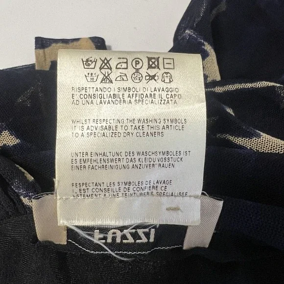 Jean Paul Gaultier Fuzzi Sz M Ruched Mesh Dress One Shoulder Blue Printed - Picture 5 of 9